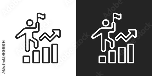 Decisiveness Icon In Black And White Line Style