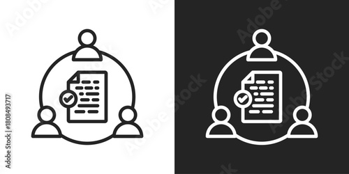 Experts Icon In Black And White Line Style