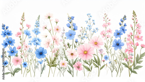 Delicate Ink Wildflower Doodles for Floral Shop Promotion