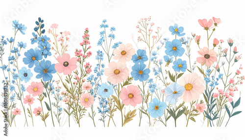 Delicate Ink Wildflower Doodles for Floral Shop Promotion