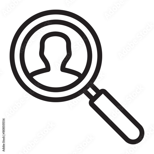 Line Icon – User Search Magnifier
