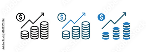 Profit Growth Graphic icon line vector