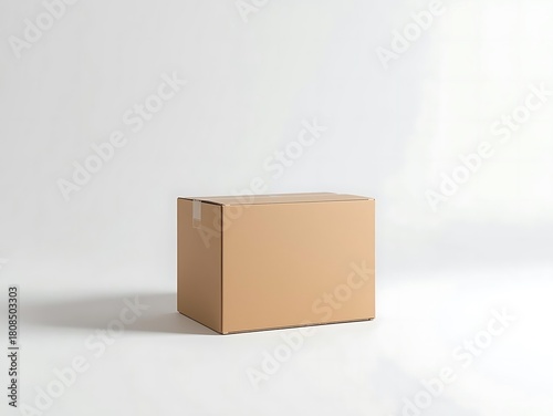 Simple cardboard box on a white background