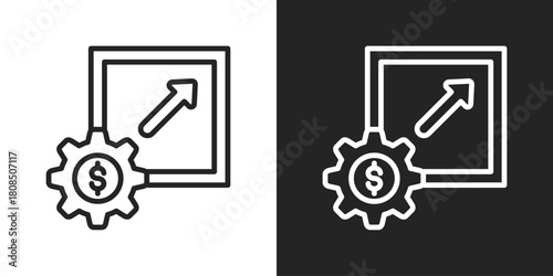 Scalability Icon In Black And White Line Style