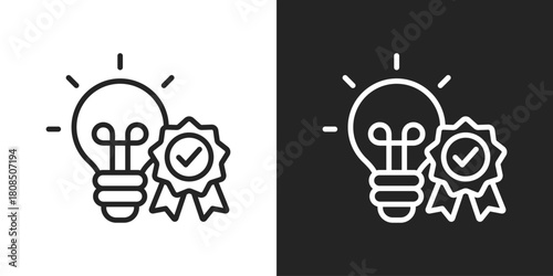 Intellectual Property Icon In Black And White Line Style