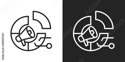 Market Segmentation Icon In Black And White Line Style