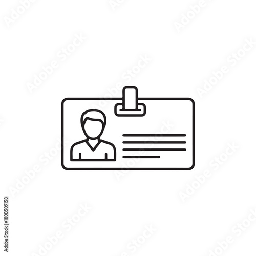 Outline icon for user ID, business card, or personal information profile.
