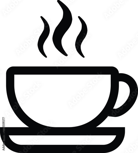 Steaming hot coffee cup isolated on white background