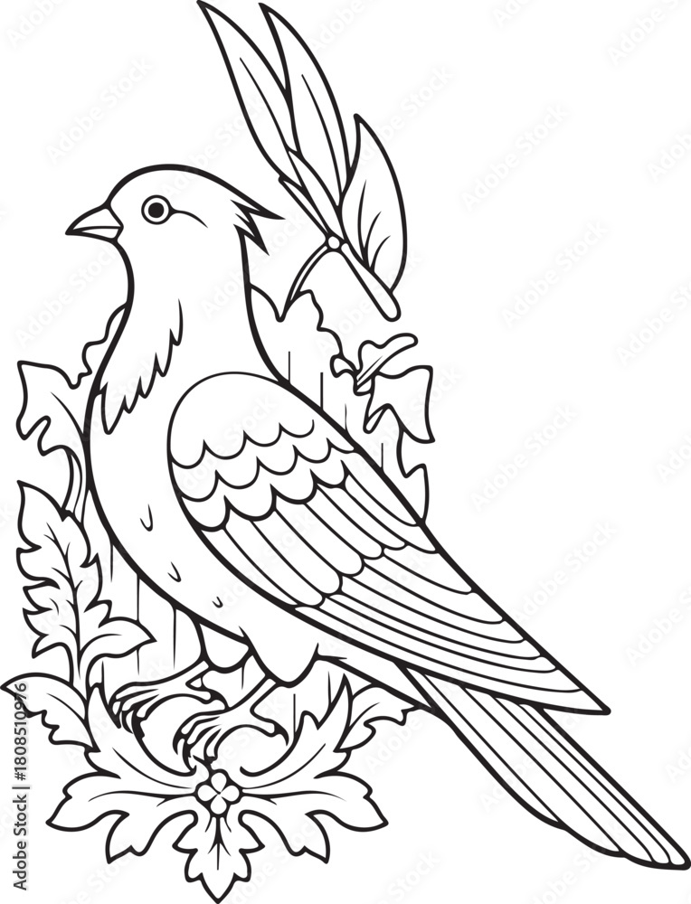 Naklejka premium vector illustration of a dove