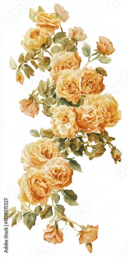 Vintage Orange and Beige Rose Floral Arrangement
