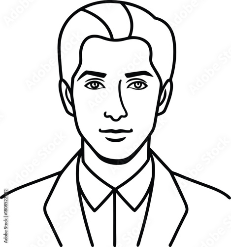 Wallpaper Mural Elegant man portrait minimalist line art on white transparent background Torontodigital.ca