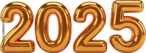 Golden metallic 2025 festive typography