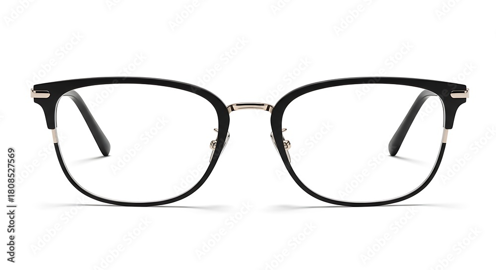 Fototapeta premium Stylish black frame eyeglasses, optical glasses for modern vision correction and fashion accessory