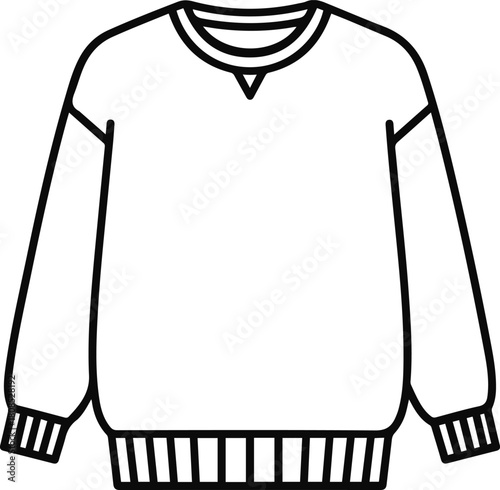 Sweatshirt Pullover Line Icon - Casual Clothing Vector Symbol