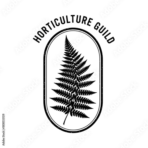 Horticulture Guild Logo with Fern Illustration.