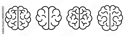Brain line icon collection, human intelligence, thought, mind.