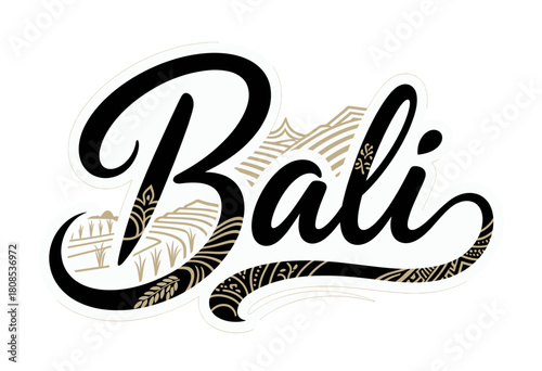 Creative Bali Typography with Traditional Patterns