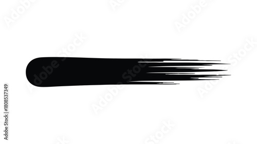 Black brush stroke isolated on, perfect for adding a touch of artistry and dynamism to your designs, creating eyecatching backgrounds and accents