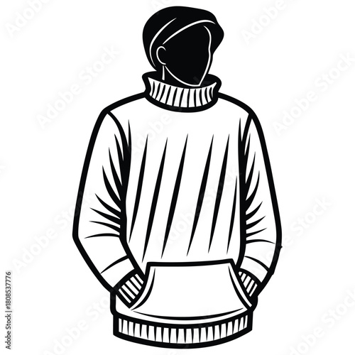 A black silhouette of a sweater weather