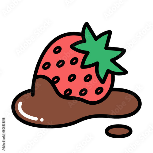 Juicy Strawberry Dipped in Rich Chocolate Sauce