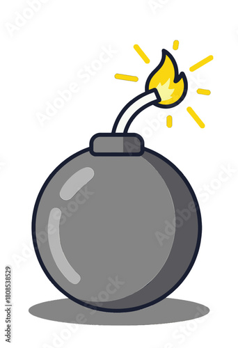 Lit bomb with burning fuse