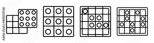 Abstract geometric grid patterns with circles for design logic