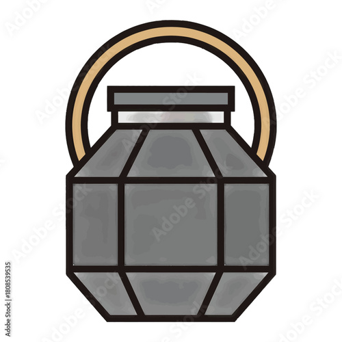 Stylized Illustration of an Octagonal Metal Lantern
