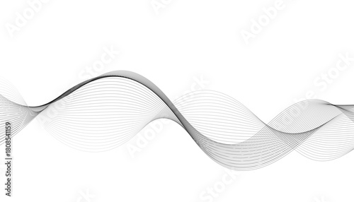 Black and White Abstract Wavy Line Background