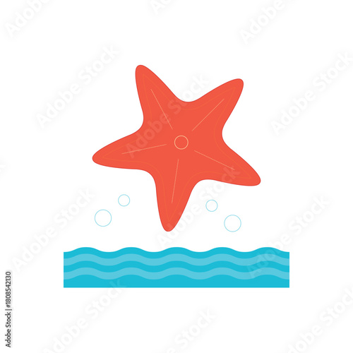 Colorful icon for starfish