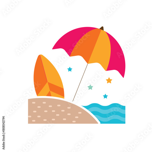 Colorful icon for beach