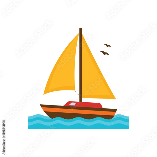 Colorful icon for boat