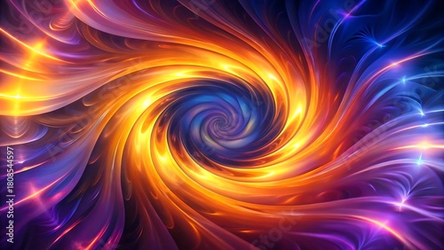 Wallpaper Mural A vibrant, swirling vortex of fiery orange, blue, and purple hues. Torontodigital.ca