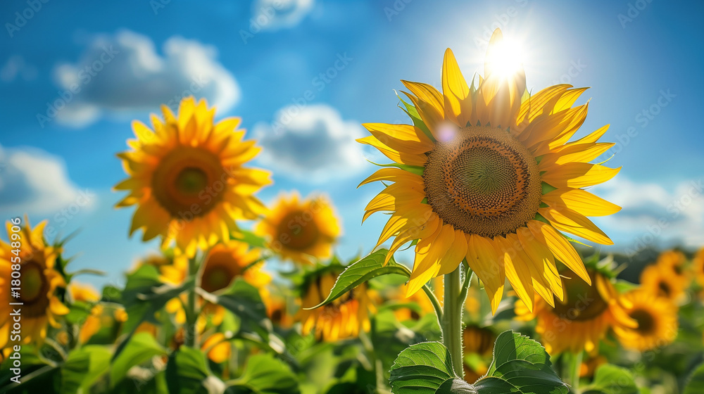 Fototapeta premium Sunflower field in the summer