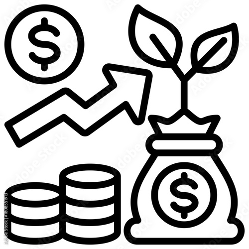 Investment Icon Element For Design
