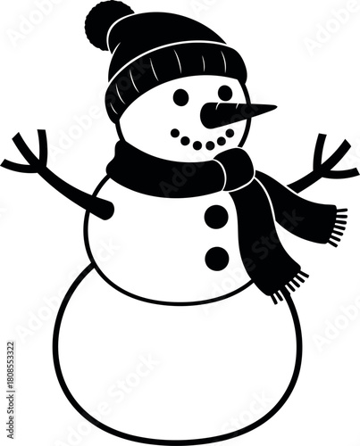 Christmas snowman outline
