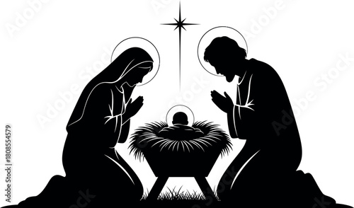 Nativity scene silhouette