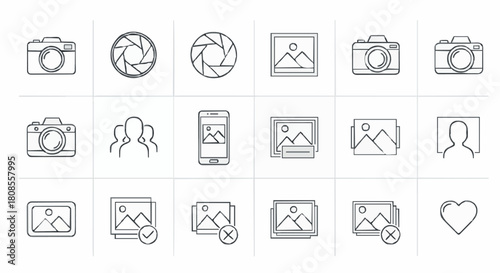 Collection of camera and image icons