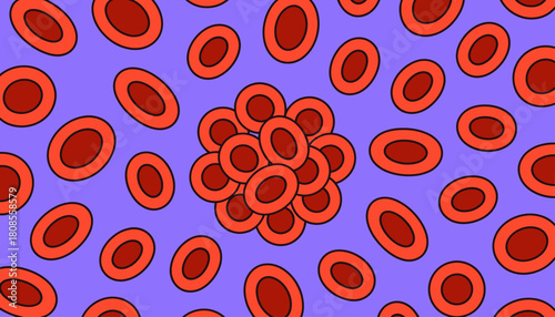 Red blood cells vector illustration, minimal medical design, isolated