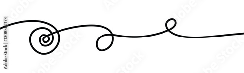 Curvy line design. Swirl vector border. Transparent PNG