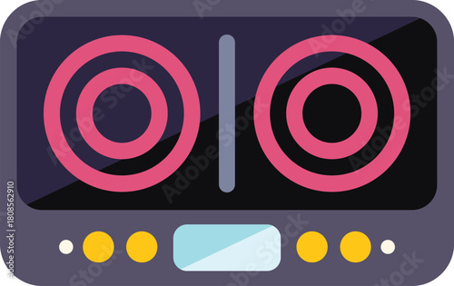 Electric stove top with two hot plates, a modern kitchen appliance for cooking and preparing food