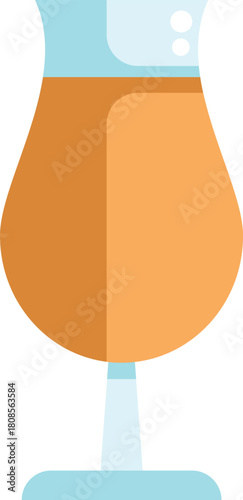 Snifter glass containing a sparkling amber colored ale beer beverage