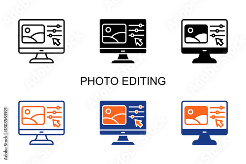 Photo Editing  Icon Multi Style Vector Illustration