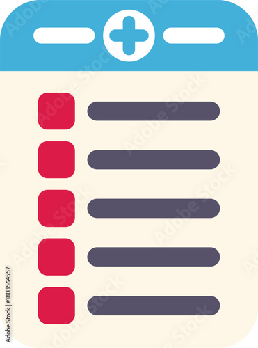 Mobile app displaying medical record information with checkboxes, potentially for tracking symptoms, treatments, or appointments