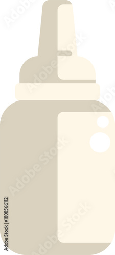 Baby bottle containing milk, isolated on white background
