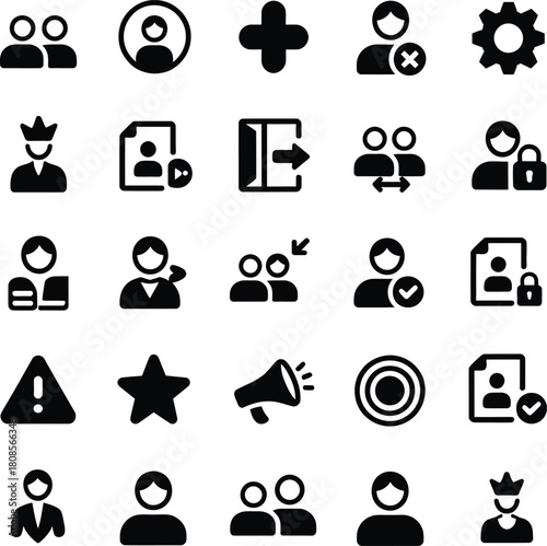 User Interface Icons Set With Different Actions people