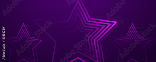 Purple star shape neon background