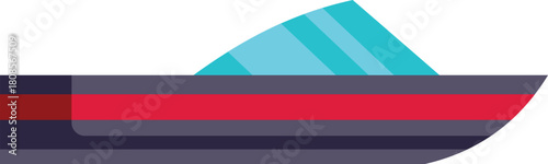 Speedboat sailing on the water, sea or ocean transportation, travel and tourism concept