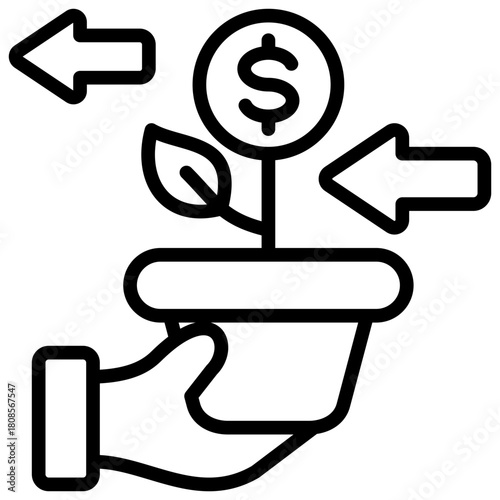 Investment Return Icon Element For Design