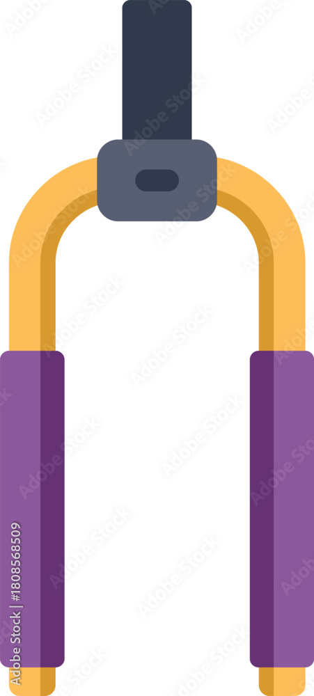 Fototapeta premium Simple icon depicting a bike fork, an essential part of cycling equipment, perfect for cycling enthusiasts