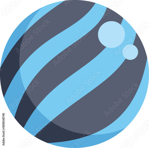 Fitness ball with blue and grey stripes, ideal for pilates, yoga, or physical therapy exercises